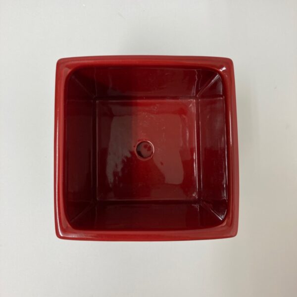レッド赤植木鉢プランター植木鉢プランター四角シンプル室内おしゃれ陶器上部