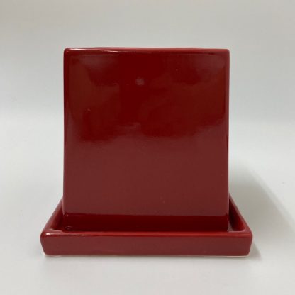 レッド赤植木鉢プランター植木鉢プランター四角シンプル室内おしゃれ陶器正面