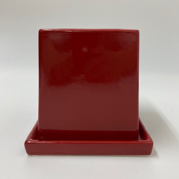レッド赤植木鉢プランター植木鉢プランター四角シンプル室内おしゃれ陶器正面