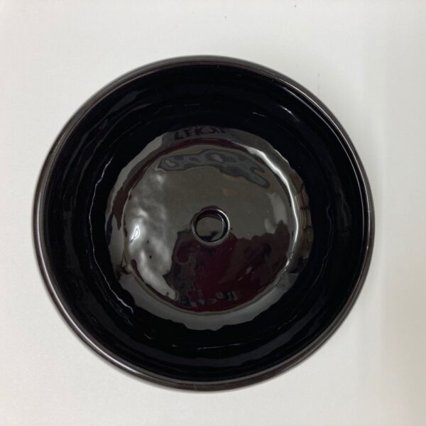 気おすすめ日本製シンプル丸型ブラック黒陶器おしゃれ植木鉢受け皿アレンジ盆栽上部