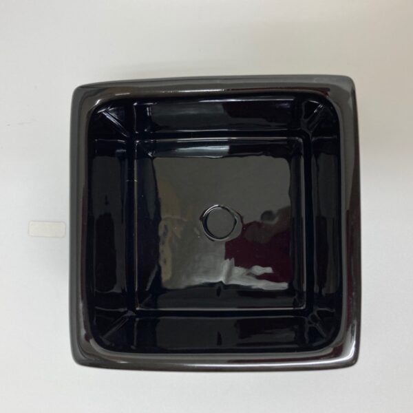 日本製シンプル四角ブラック黒陶器おしゃれ植木鉢受け皿アレンジ盆栽上部