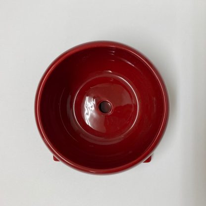 和モダンレッド赤陶器植木鉢シンプル室内丸型受け皿お祝い小さいサイズアレンジ上部