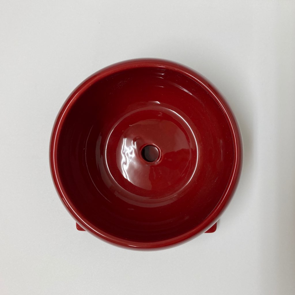 植木鉢 赤 底穴受皿付き 観葉植物 陶器 通販 中盛さん 陶器製丸型植木鉢