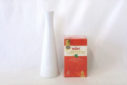 【ギフトセット】北欧風　陶器花瓶とBOHティー　ティーバッグ　ホワイト　ツイギーM