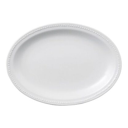 プレート　大皿　オーバル　24㎝　ホワイト　ドットカラー