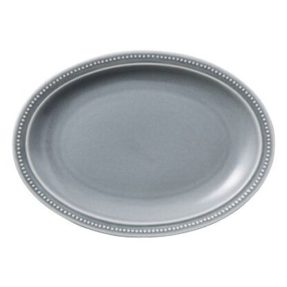 プレート　大皿　27㎝　オーバル　グレー　リムドット